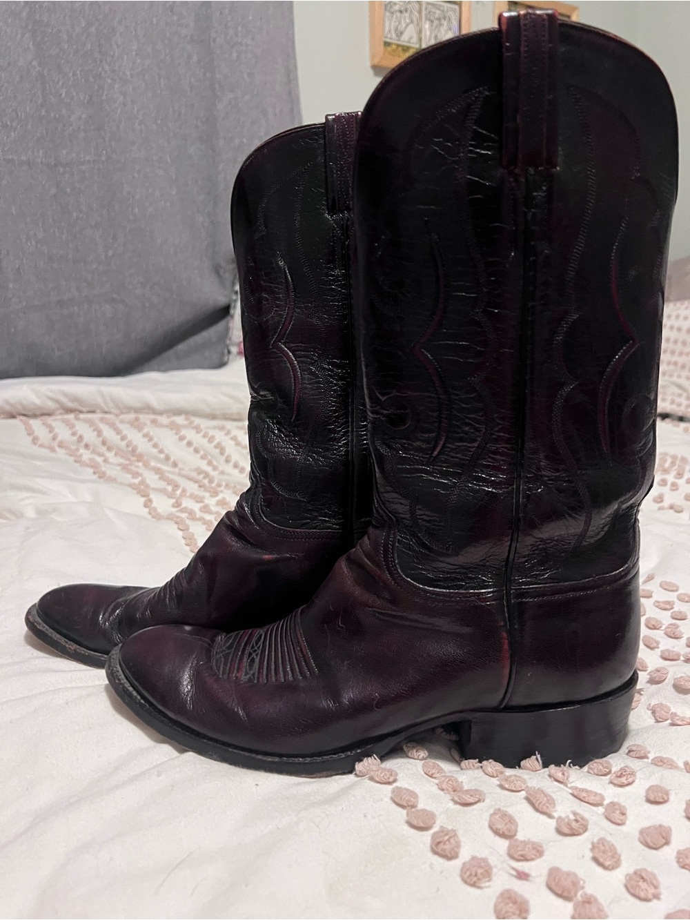 Lucchese Black Cherry Cowboy Boots Mens 9D